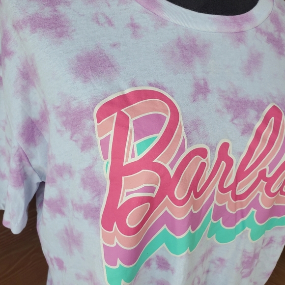 Barbie Women's Tie-Dyed Graphic Short Sleeve Crewneck T-Shirt Size XL EUC - Picture 10 of 14